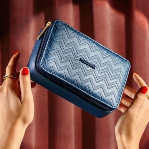 Missoni Navy Blue Cosmetic Pouch Toiletry Case